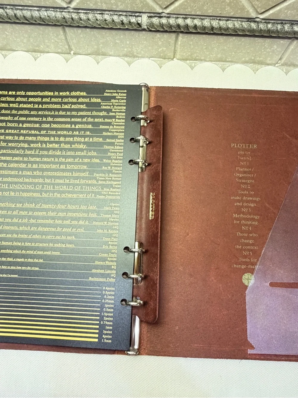 Plotter A5 Pueblo Leather 6-ring Binder